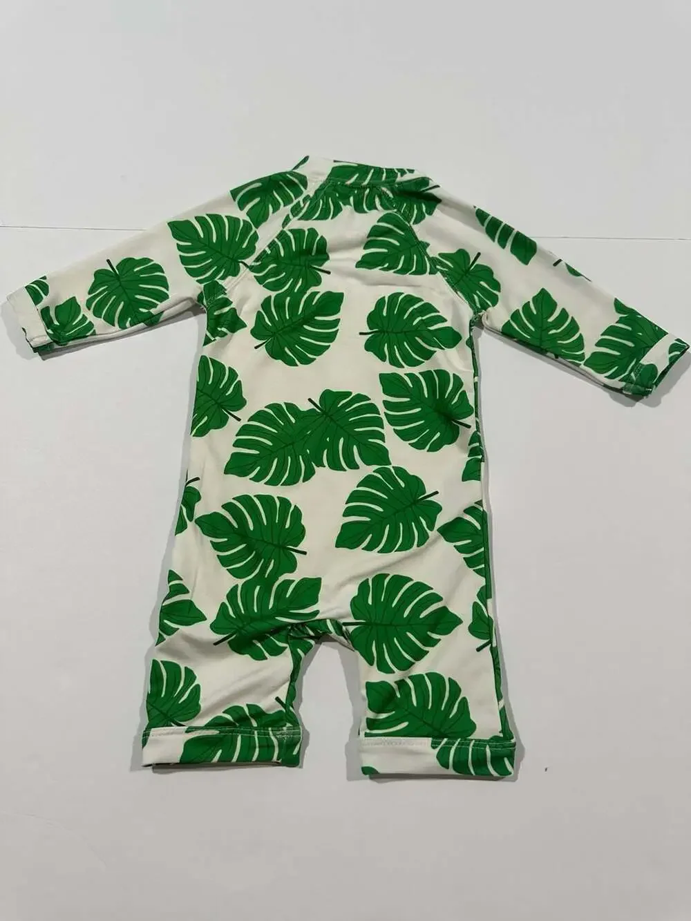 Monica + Andy Baby Long Sleeve Rash Guard Swimsuit in Palm Leaf Print